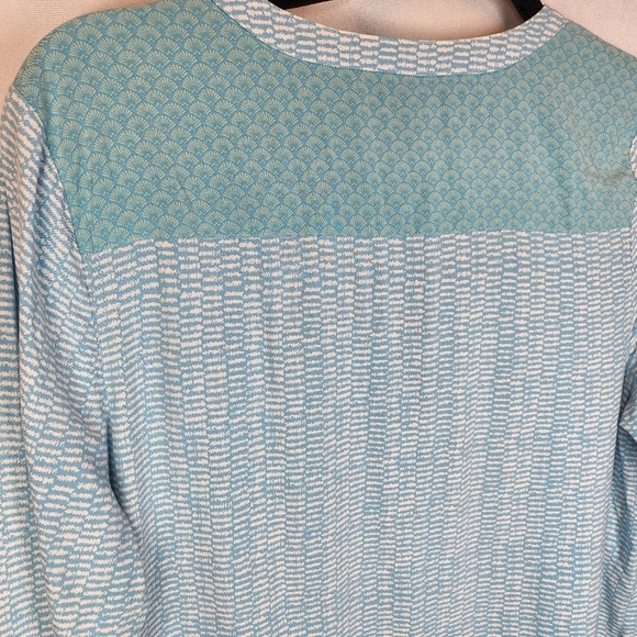 J. Jill Blue Green Shirt Rayon Size Small - Picture 6 of 8